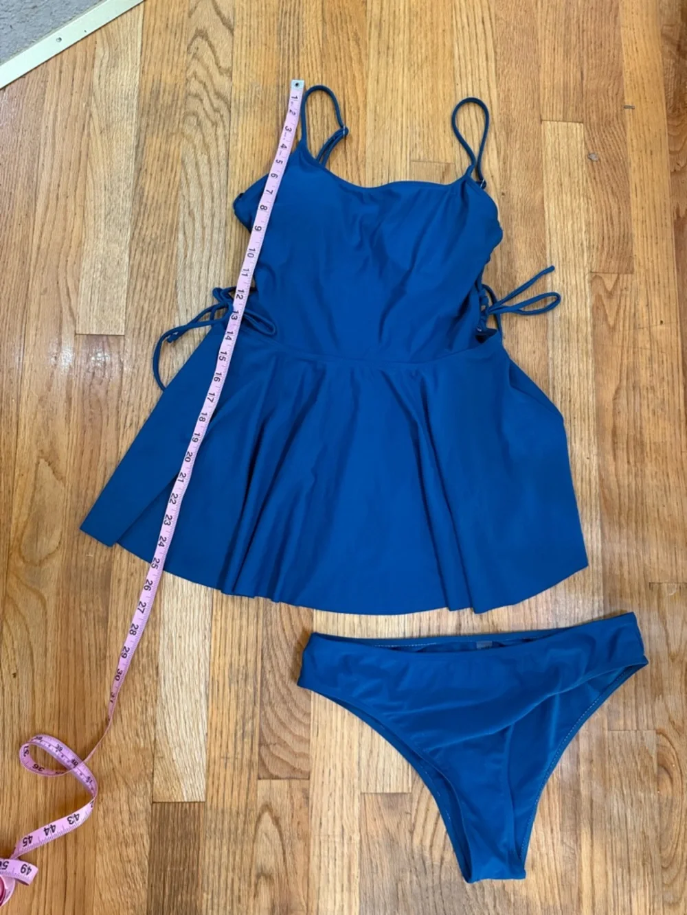 Blue Two-Piece Swim Set with Skirted Tankini Top - Picture 2 of 7